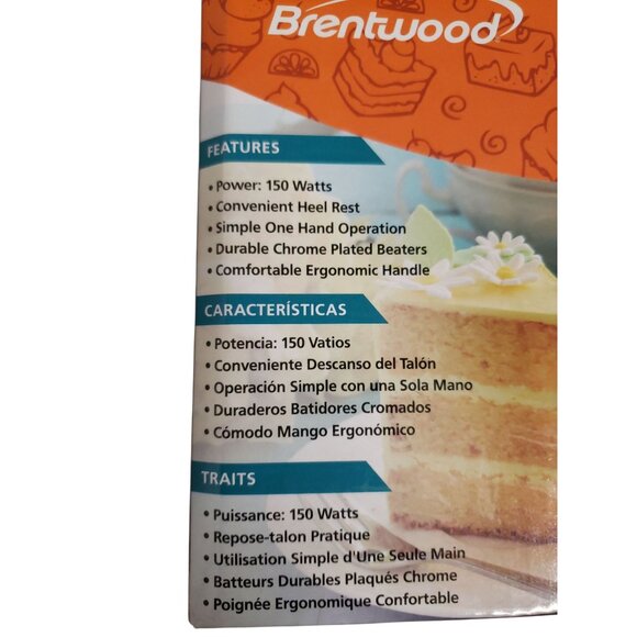 Brentwood Red 5-Speed Hand Mixer (New in Box) - Picture 3 of 4